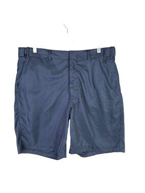 Mens Vintage Blair Adjust A Band Navy Blue Chino Shorts 9.5" Inseam Polyester 34